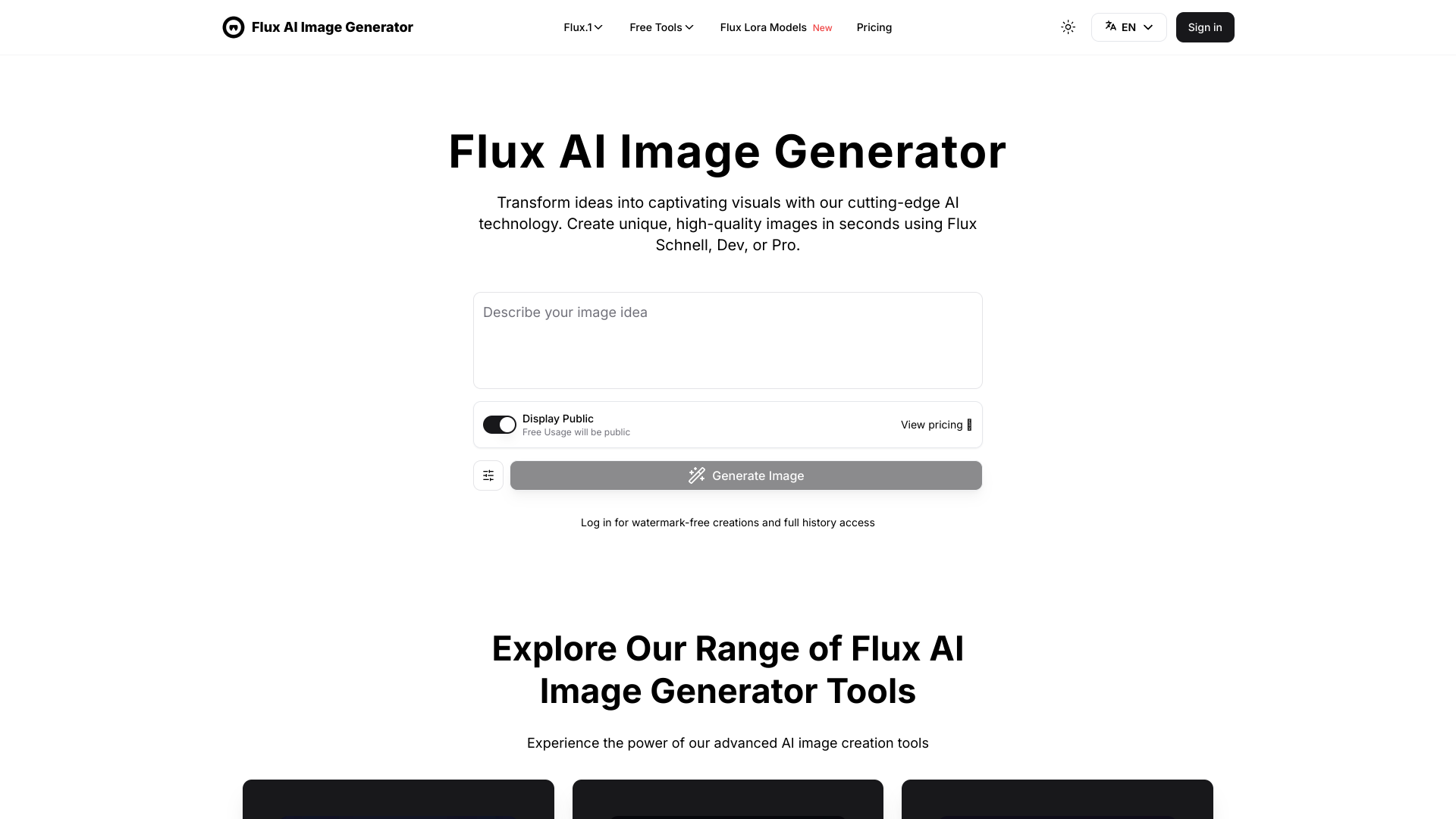 Display image for Flux AI Image Generator