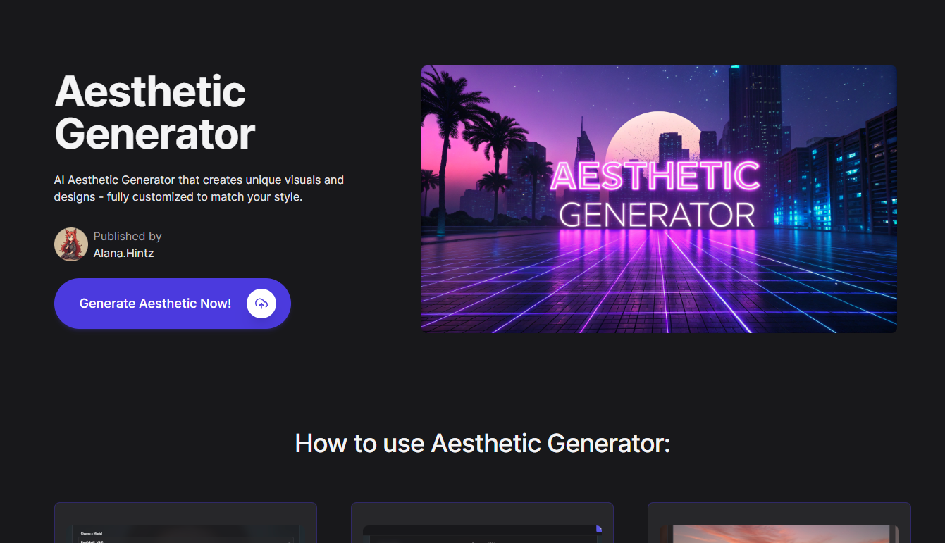 Display image for Aesthetic Generator