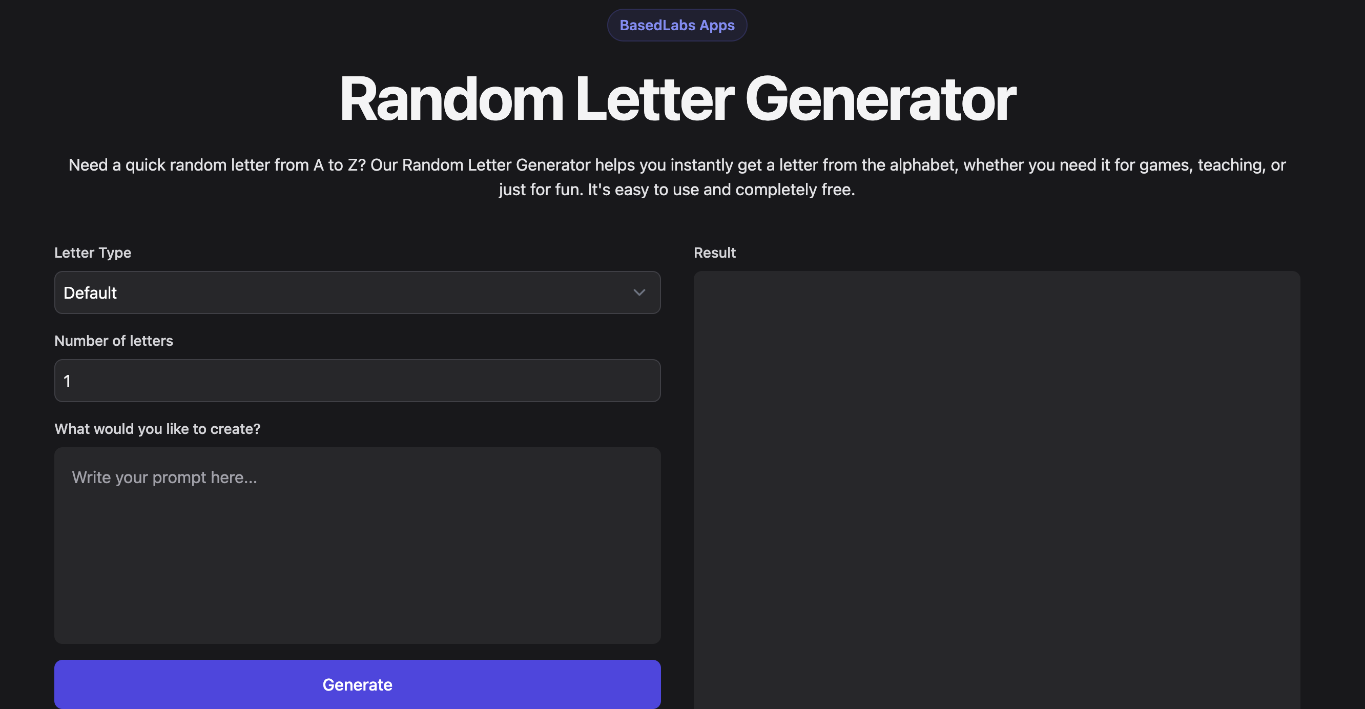 Display image for Random Letter Generator