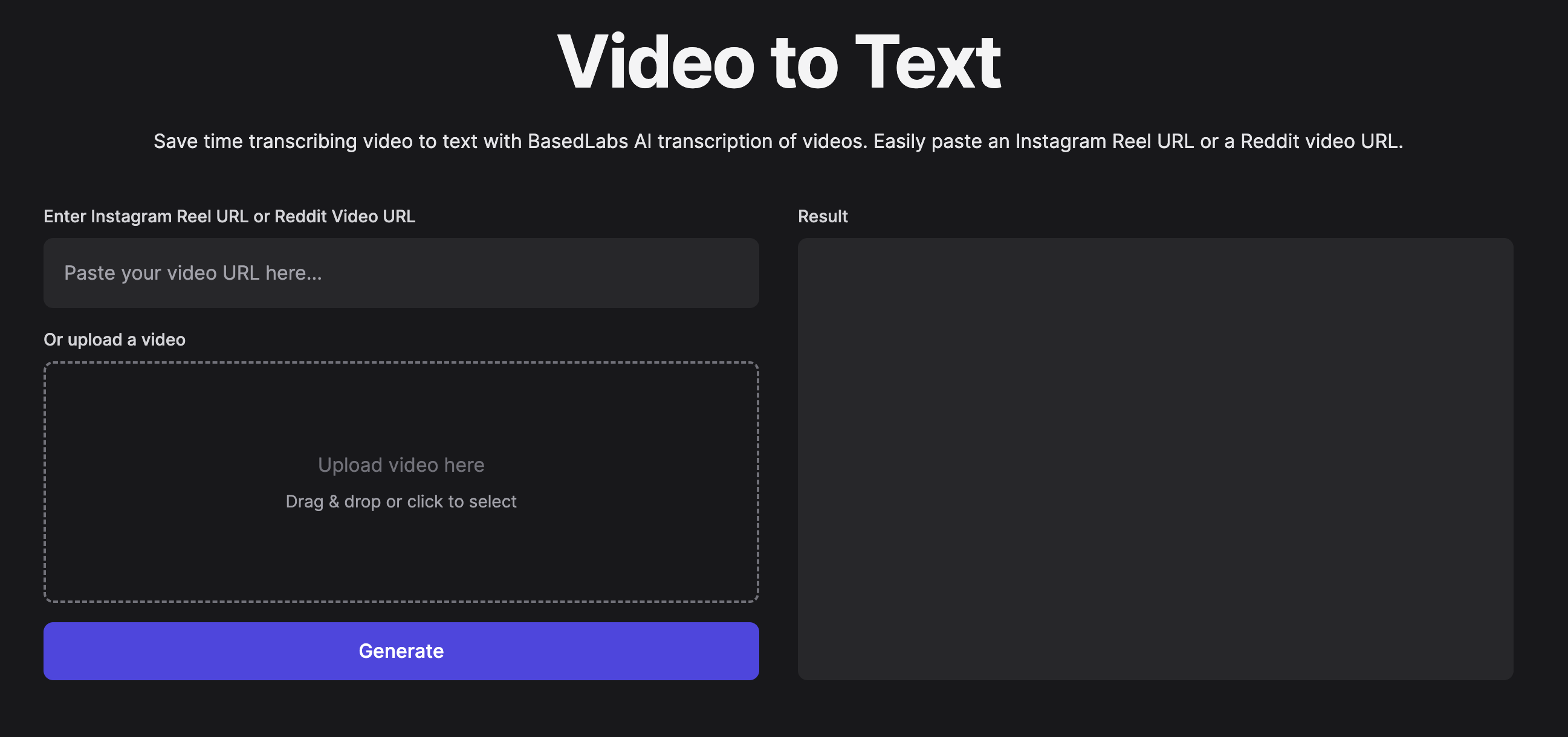 Display image for Video To Text