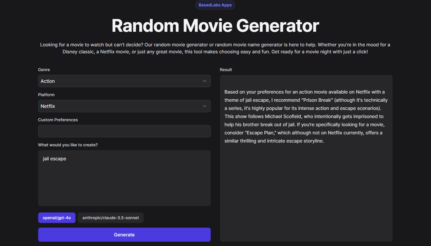 Display image for Random Movie Generator