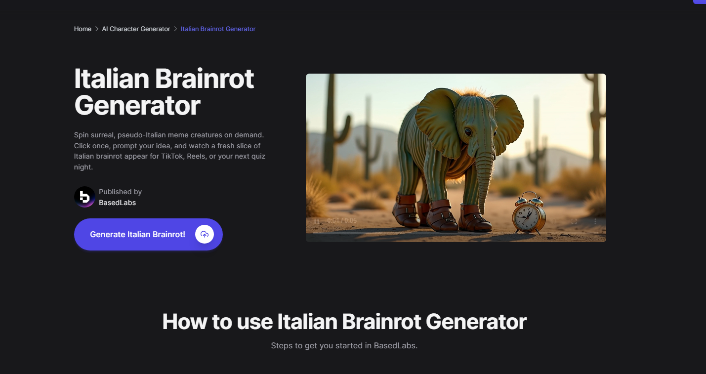 Display image for Italian Brainrot Generator