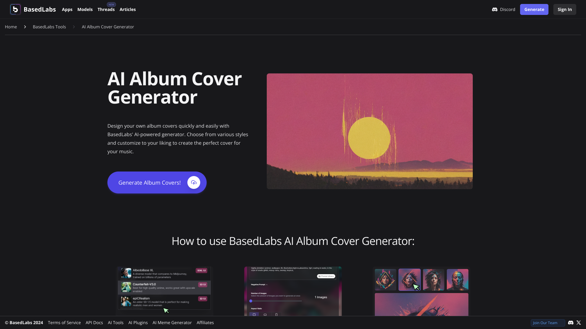 Display image for AI Album Cover Generator