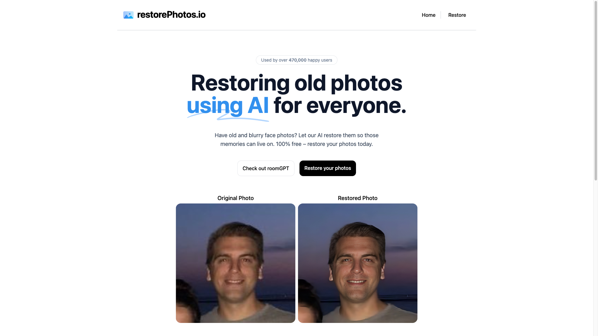 Display image for Restorephotos