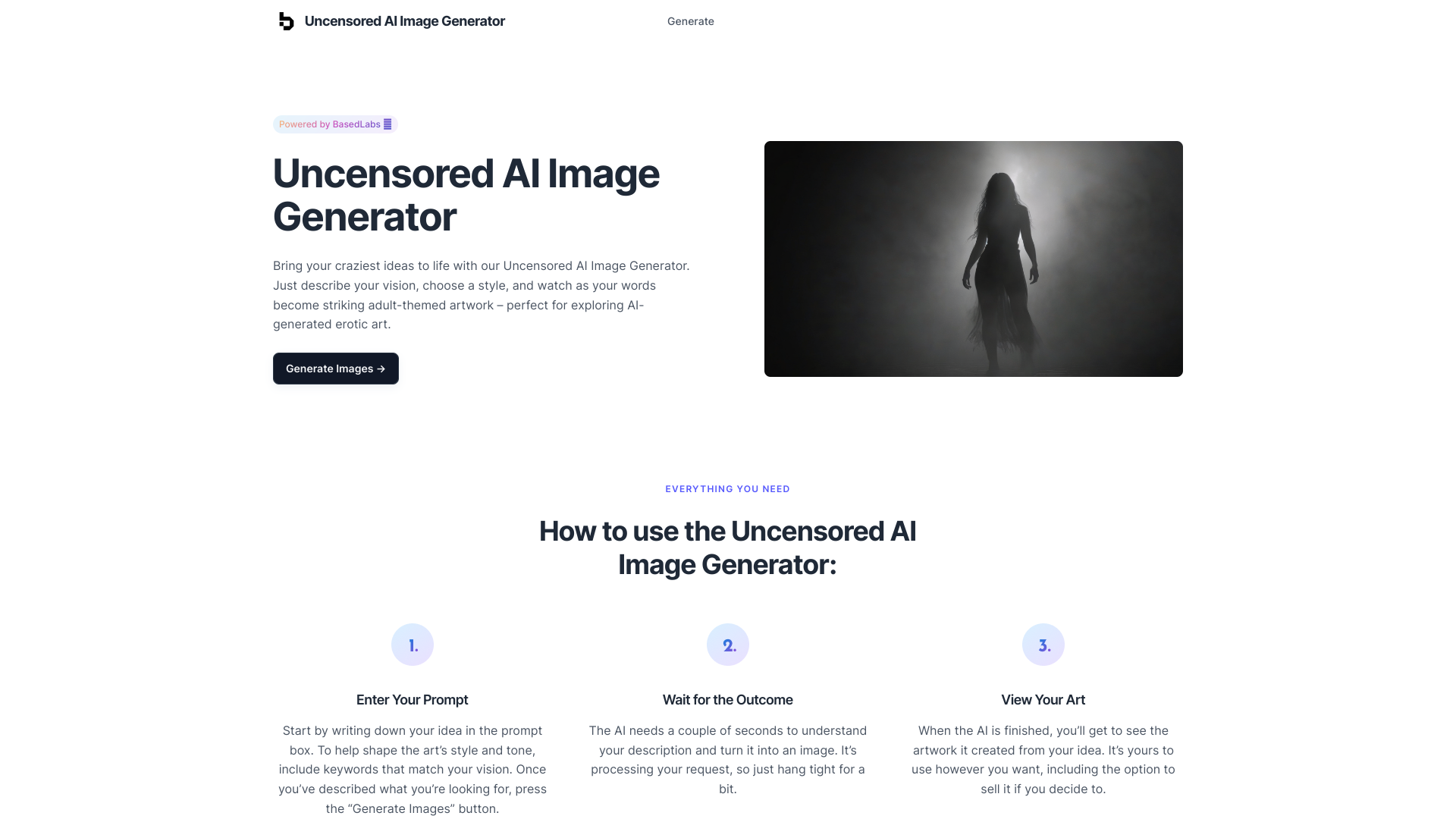 Display image for Uncensored AI Image Generator