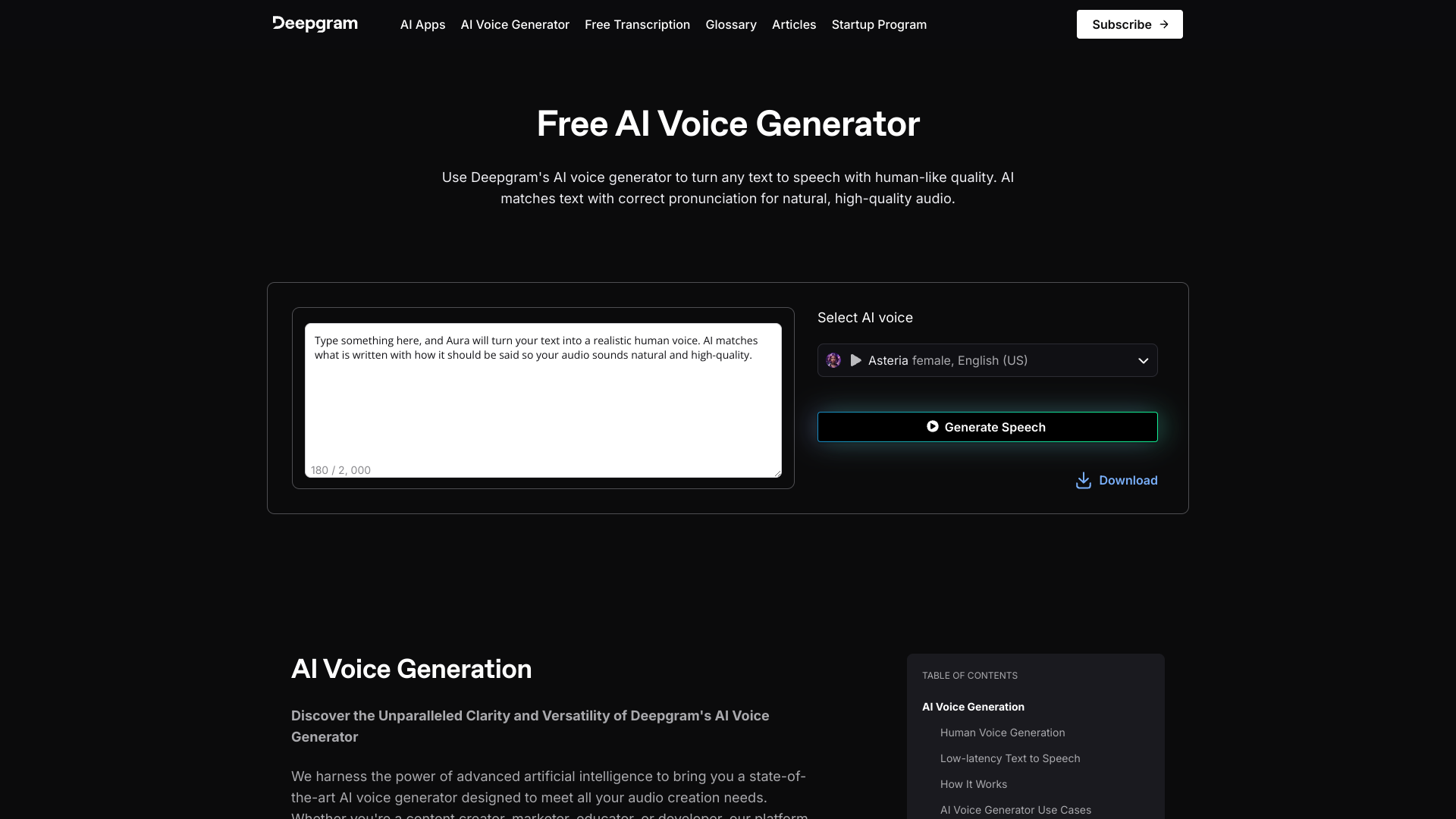 Display image for AI Voice Generator